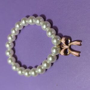 She's Coquette Pink Bow Pearl Bracelet